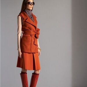 Diane Von Furstenberg Rust Orange Vest Cardigan Womens Medium